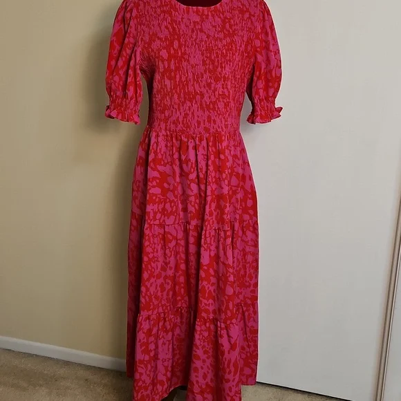 Pink and Red Short Sleeve Maxi Dress Size Extra Large - Picture 2 of 8